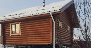 Баня из оцилиндрованного бревна под ключ в Луховицах - от 132548 рублей