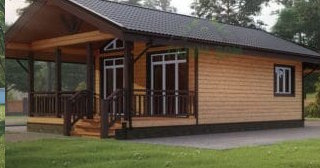 Проект одноэтажного дома из бруса с террасой - Строительство в Луховицах от Строй-Лхв от 132548 руб.